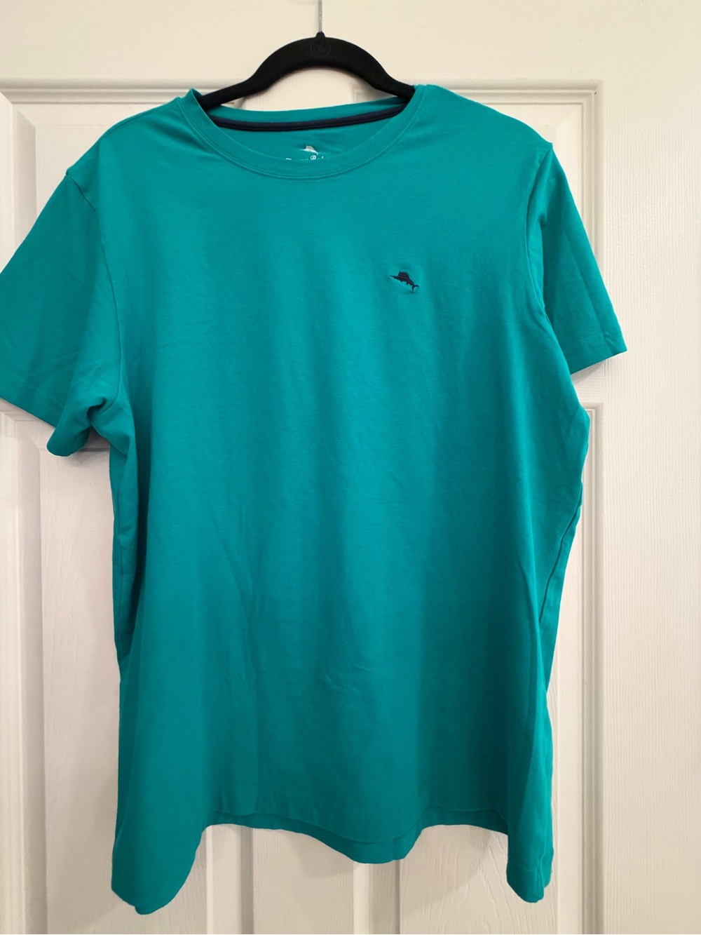 Tommy Bahama Teal Short-Sleeve Crewneck Tee with Small Dolphin Emblem